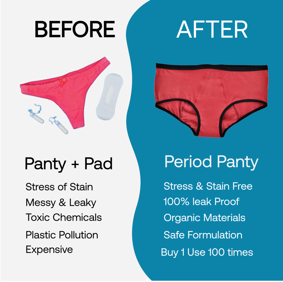 Healthfab GoPadFree Reusable Leak-Proof Menstrual Period Panty usable for 2  years without pads, tampons and menstrual cups, made of premium organic  fabric - Women Hipster Black Panty - Buy Healthfab GoPadFree Reusable